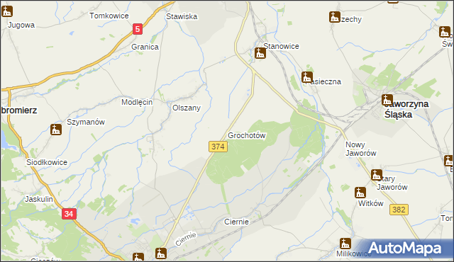 mapa Grochotów, Grochotów na mapie Targeo