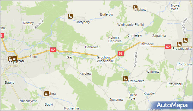 mapa Grochów Włościański, Grochów Włościański na mapie Targeo