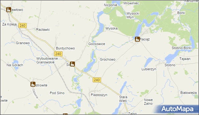 mapa Grochowo gmina Kęsowo, Grochowo gmina Kęsowo na mapie Targeo
