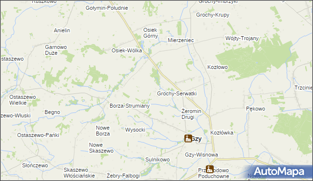 mapa Grochy-Serwatki, Grochy-Serwatki na mapie Targeo