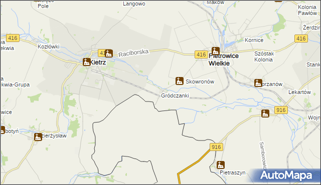 mapa Gródczanki, Gródczanki na mapie Targeo