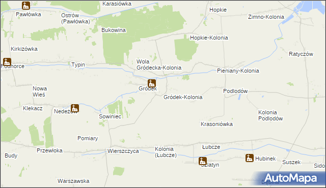 mapa Gródek-Kolonia gmina Jarczów, Gródek-Kolonia gmina Jarczów na mapie Targeo