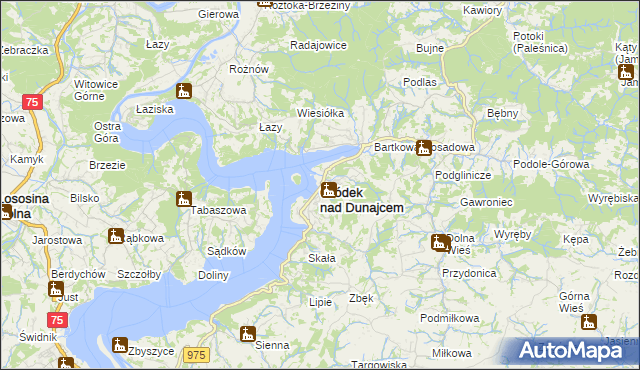 mapa Gródek nad Dunajcem, Gródek nad Dunajcem na mapie Targeo