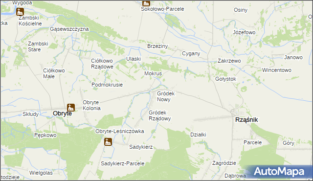 mapa Gródek Nowy, Gródek Nowy na mapie Targeo