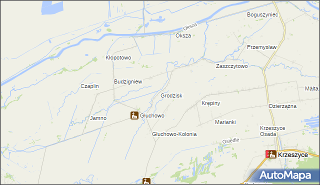 mapa Grodzisk gmina Słońsk, Grodzisk gmina Słońsk na mapie Targeo