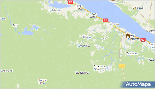 mapa Grodziska gmina Nowy Duninów, Grodziska gmina Nowy Duninów na mapie Targeo