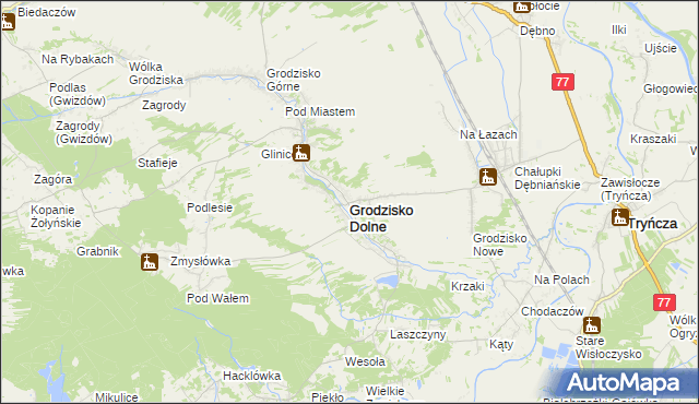 mapa Grodzisko Dolne, Grodzisko Dolne na mapie Targeo