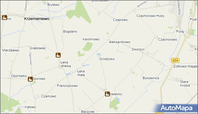 mapa Grodzisko gmina Poniec, Grodzisko gmina Poniec na mapie Targeo