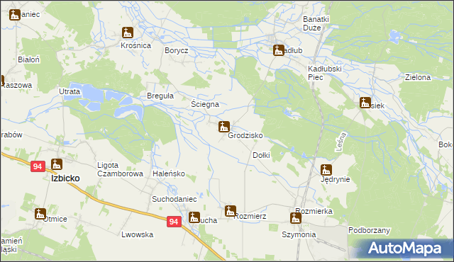 mapa Grodzisko gmina Strzelce Opolskie, Grodzisko gmina Strzelce Opolskie na mapie Targeo