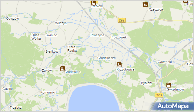 mapa Grodziszcze gmina Grębocice, Grodziszcze gmina Grębocice na mapie Targeo