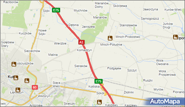 mapa Grotowice gmina Oporów, Grotowice gmina Oporów na mapie Targeo