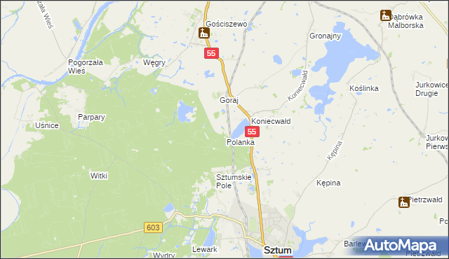 mapa Grzępa gmina Sztum, Grzępa gmina Sztum na mapie Targeo