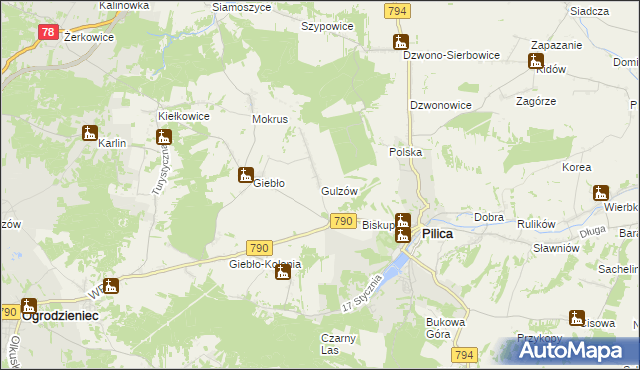 mapa Gulzów, Gulzów na mapie Targeo