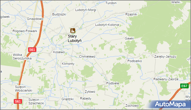 mapa Gumowo gmina Stary Lubotyń, Gumowo gmina Stary Lubotyń na mapie Targeo