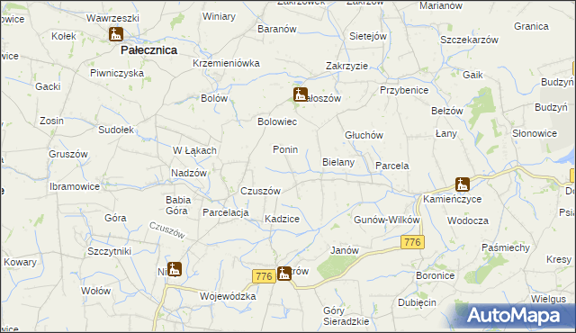 mapa Gunów-Kolonia, Gunów-Kolonia na mapie Targeo