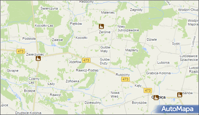 mapa Gutów Duży, Gutów Duży na mapie Targeo