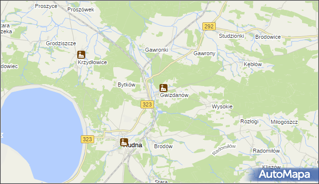 mapa Gwizdanów, Gwizdanów na mapie Targeo