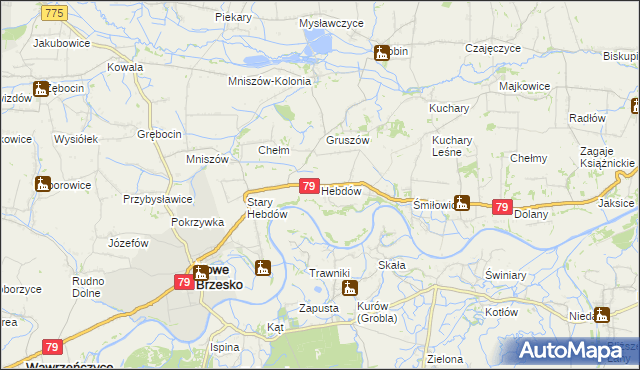 mapa Hebdów, Hebdów na mapie Targeo