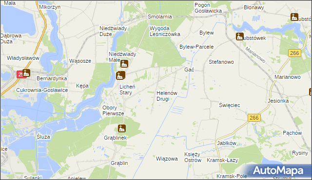 mapa Helenów Drugi gmina Kramsk, Helenów Drugi gmina Kramsk na mapie Targeo