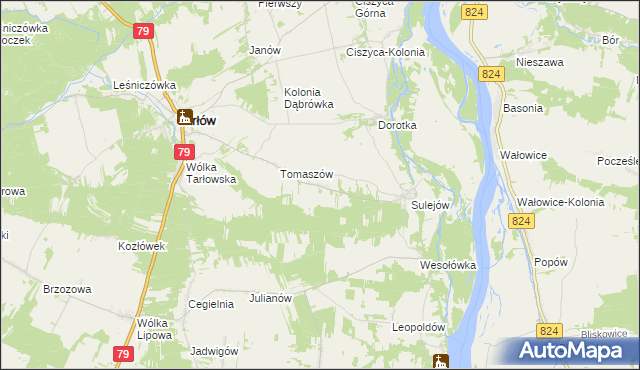 mapa Hermanów gmina Tarłów, Hermanów gmina Tarłów na mapie Targeo