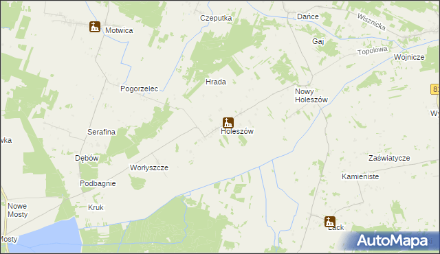 mapa Holeszów, Holeszów na mapie Targeo