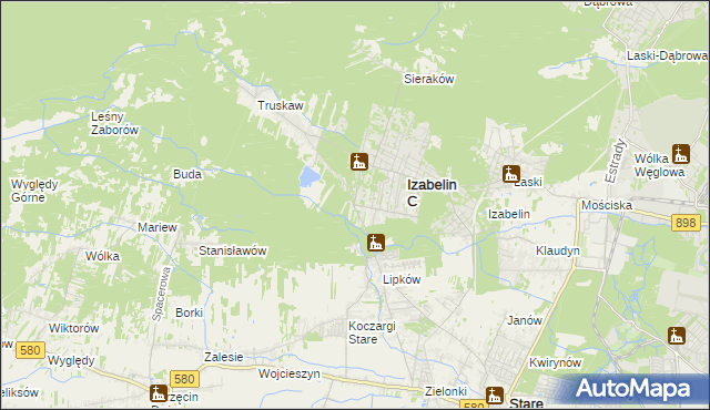 mapa Hornówek gmina Izabelin, Hornówek gmina Izabelin na mapie Targeo