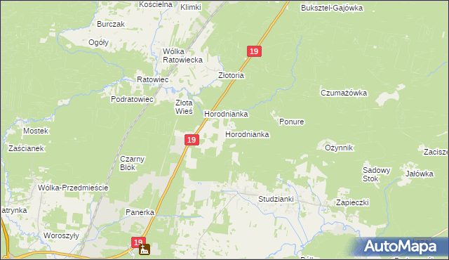 mapa Horodnianka gmina Wasilków, Horodnianka gmina Wasilków na mapie Targeo