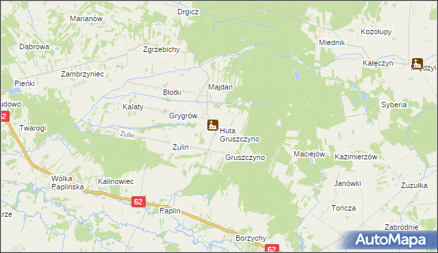 mapa Huta Gruszczyno, Huta Gruszczyno na mapie Targeo