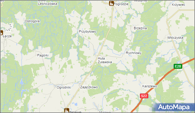 mapa Huta Żuławska, Huta Żuławska na mapie Targeo