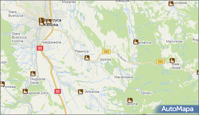 mapa Idzików, Idzików na mapie Targeo