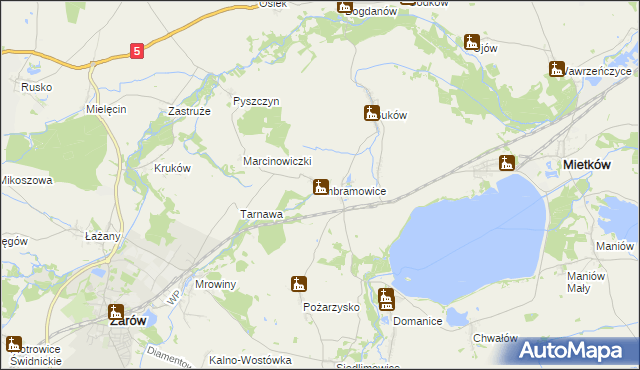 mapa Imbramowice gmina Żarów, Imbramowice gmina Żarów na mapie Targeo