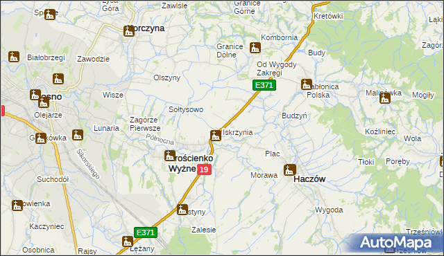 mapa Iskrzynia, Iskrzynia na mapie Targeo