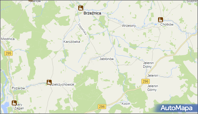 mapa Jabłonów gmina Brzeźnica, Jabłonów gmina Brzeźnica na mapie Targeo