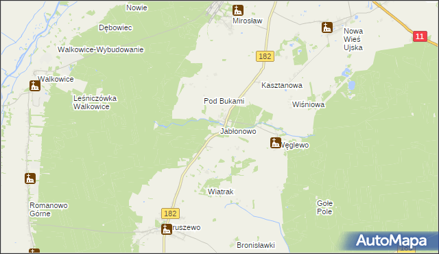 mapa Jabłonowo gmina Ujście, Jabłonowo gmina Ujście na mapie Targeo