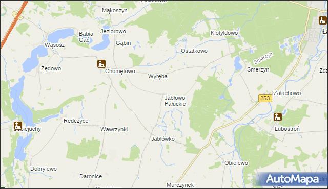 mapa Jabłowo Pałuckie, Jabłowo Pałuckie na mapie Targeo