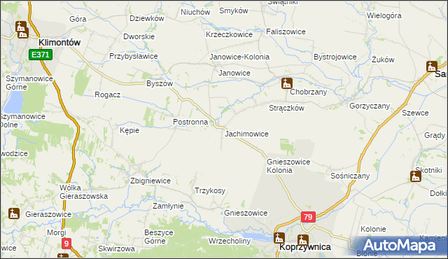 mapa Jachimowice, Jachimowice na mapie Targeo