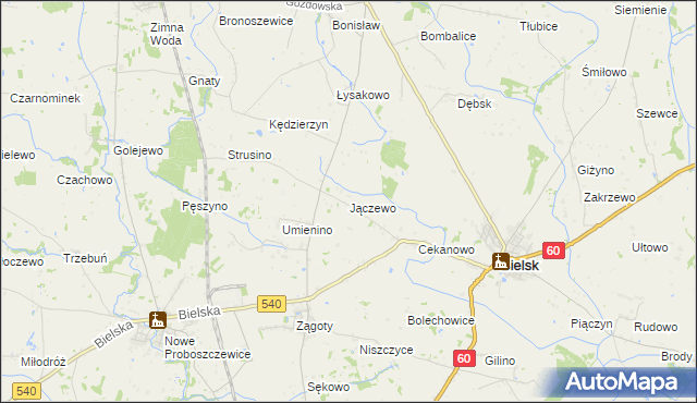 mapa Jączewo, Jączewo na mapie Targeo