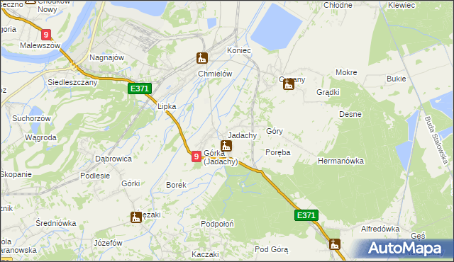 mapa Jadachy, Jadachy na mapie Targeo