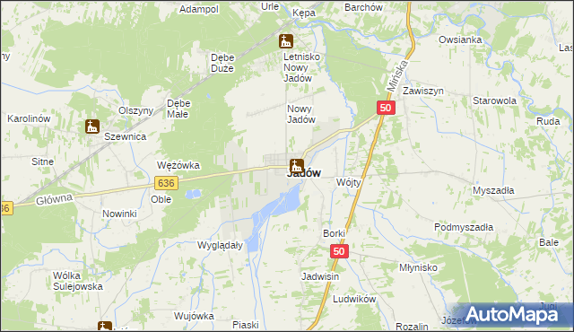 mapa Jadów, Jadów na mapie Targeo