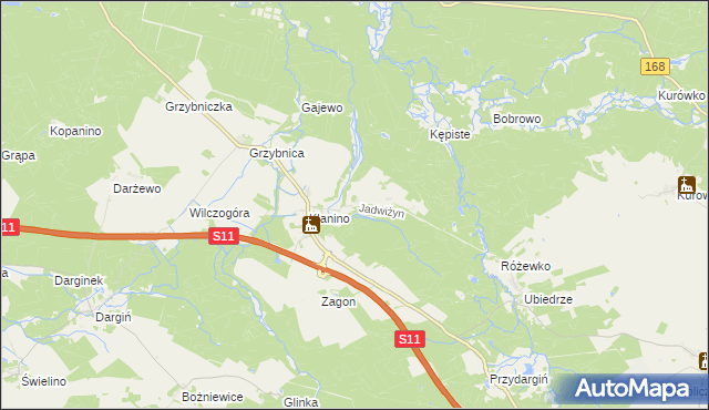 mapa Jadwiżyn gmina Bobolice, Jadwiżyn gmina Bobolice na mapie Targeo