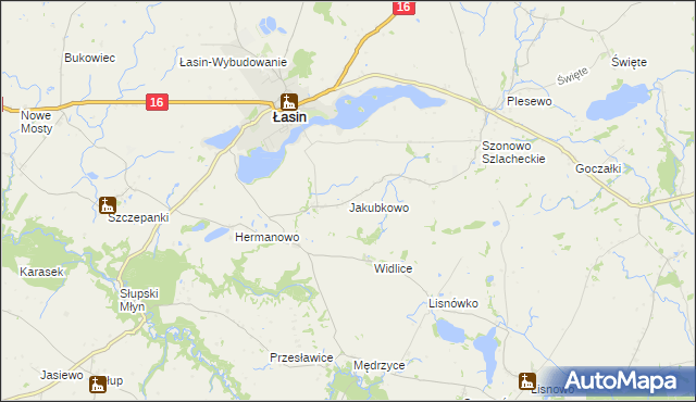 mapa Jakubkowo gmina Łasin, Jakubkowo gmina Łasin na mapie Targeo