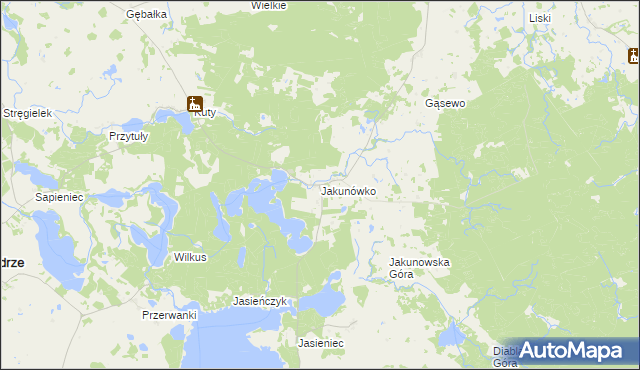 mapa Jakunówko, Jakunówko na mapie Targeo