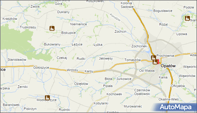 mapa Jałowęsy, Jałowęsy na mapie Targeo