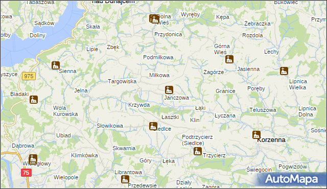 mapa Janczowa, Janczowa na mapie Targeo