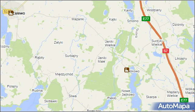 mapa Janiki Małe, Janiki Małe na mapie Targeo