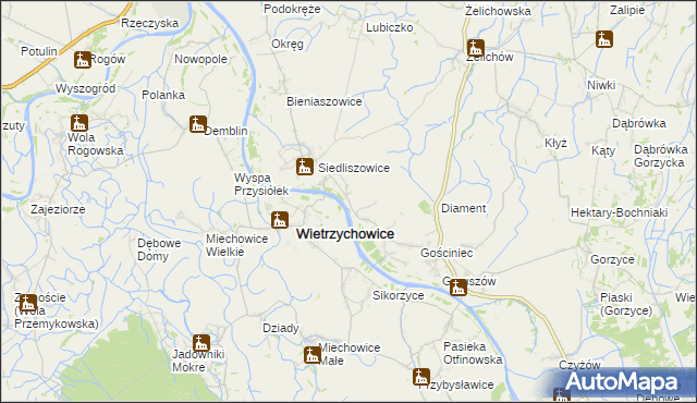 mapa Janikowice gmina Żabno, Janikowice gmina Żabno na mapie Targeo