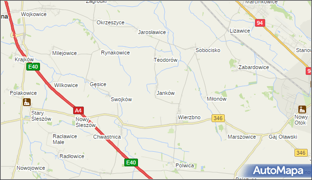 mapa Janków gmina Domaniów, Janków gmina Domaniów na mapie Targeo