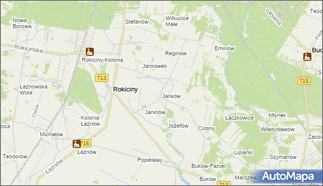 mapa Janków gmina Rokiciny, Janków gmina Rokiciny na mapie Targeo