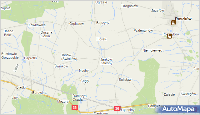 mapa Janków Zaleśny, Janków Zaleśny na mapie Targeo