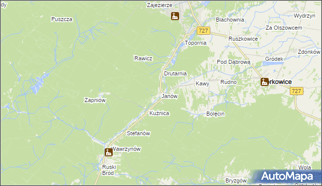 mapa Janów gmina Przysucha, Janów gmina Przysucha na mapie Targeo